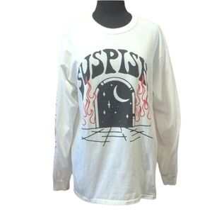 Bailey Sarian Large White Cotton Shirt Suspish YouTube Merch Make-up & Murder